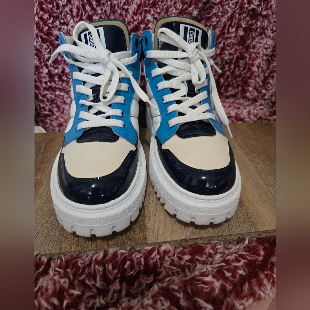 Pre Owned Christian DIOR  Womens D-Player Sneakers Quilted Nylon-size 36